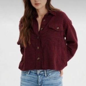 American Eagle Cropped Flannel